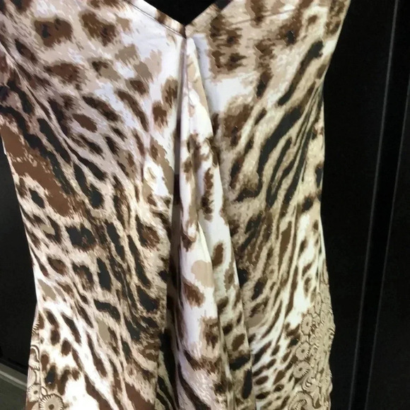 NY&Co. V-neck,spaghetti strap,long flowy, asymmetrical tank top,animal print  XS - Picture 6 of 12